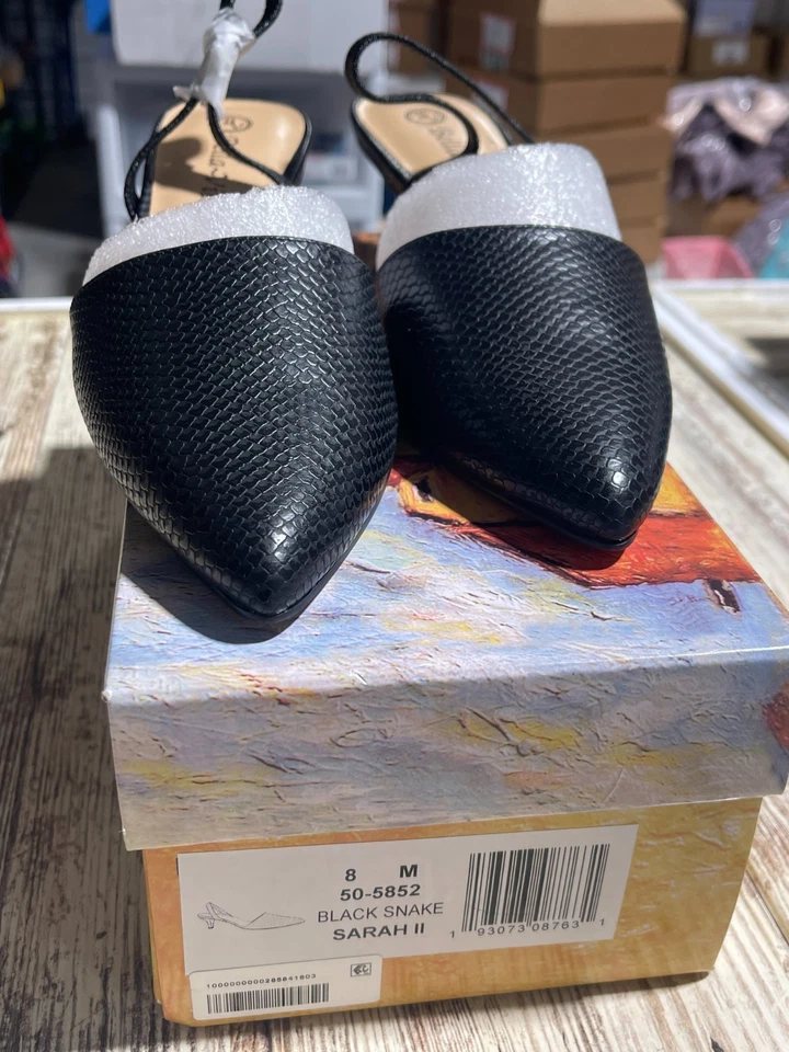Zapatos de salón para mujer Bella Vita Sarah Ii con cordones, serpiente negra, talla 8M - nuevos en caja Foto 4 de 4