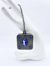 Antique Art Deco Jeweled Silver-Plate Rouge and Powder Compact w/ Tennis Player