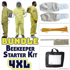 Adult Size 4XL Jawadis Complete Bee Suit Bundle with Gloves, Hive Tool & Brush