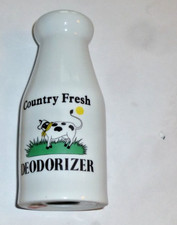 Vintage Porcelain Country Fresh Deodorizer White Shaker Milk Jar Cow