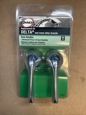 Danco For Delta Chrome Bathroom Faucet Handles Universal Fit on 1/4 Turn Handles
