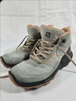Salomon OUTpulse Gore-Tex Men's Hiking Boots Gray Black Tan US Size 8