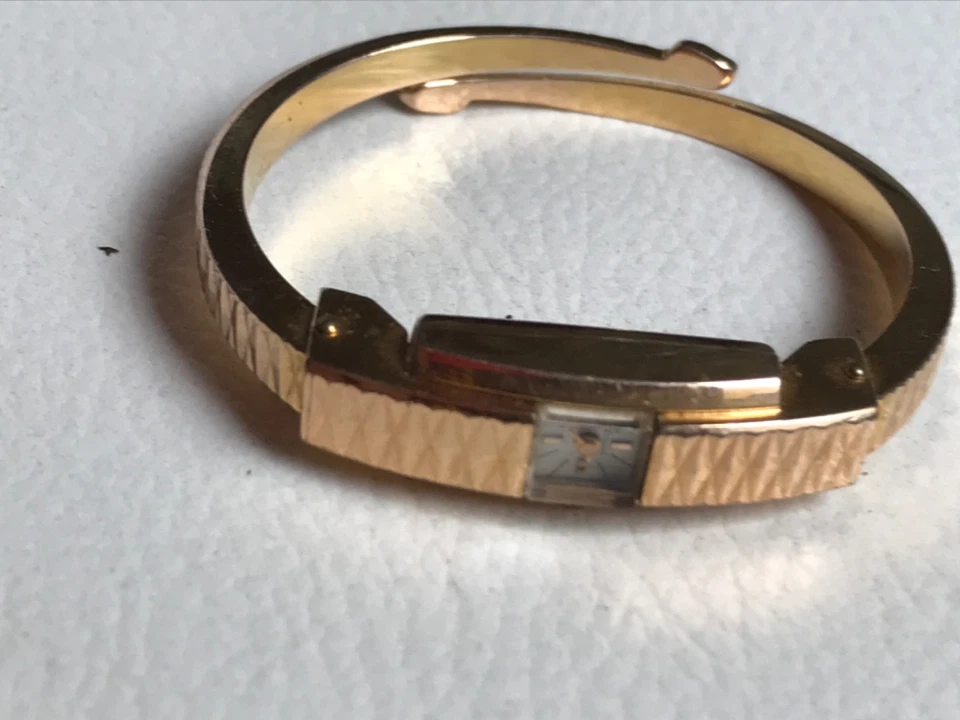 DREFFA Spangenuhr antik mechanisch Armbanduhr vergoldet ERG 20 micron incabloc - Bild 4 von 4