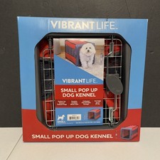 NEW Vibrant Life Small Pop Up Dog Kennel 22.50x 14.25x14.50