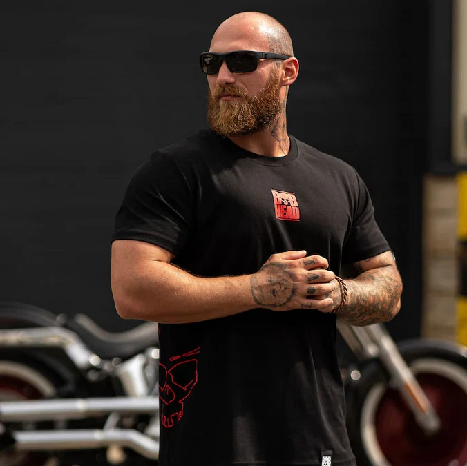 BOBHEAD Venom Tech T-Shirt – Lightweight Performance Tee with Bold Black/Red