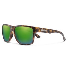 Suncloud Rambler Sunglasses, Matte Tortoise Frame, Polar Green Mirror Lens