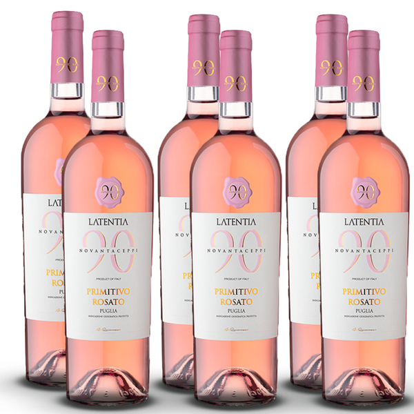 Latentia 90 Primitivo Rosato Puglia Igp, Halbtrocken, Sortenreines Weinpaket (6X-image