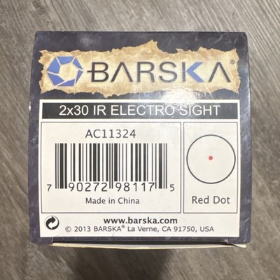 Barska 2x30 IR Electro Sight Red Dot Rifle Scope, Black, Picatinny/Weaver Mount