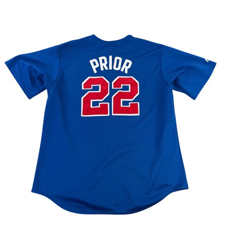 Majestic Chicago Cubs Jersey Mens 2X Blue Mark Prior 22 Stitched MLB Made in USA