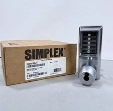 Kaba Ilco 1041S26D Pushbutton Lock, Key Override, Passage Function, Satin Chrome