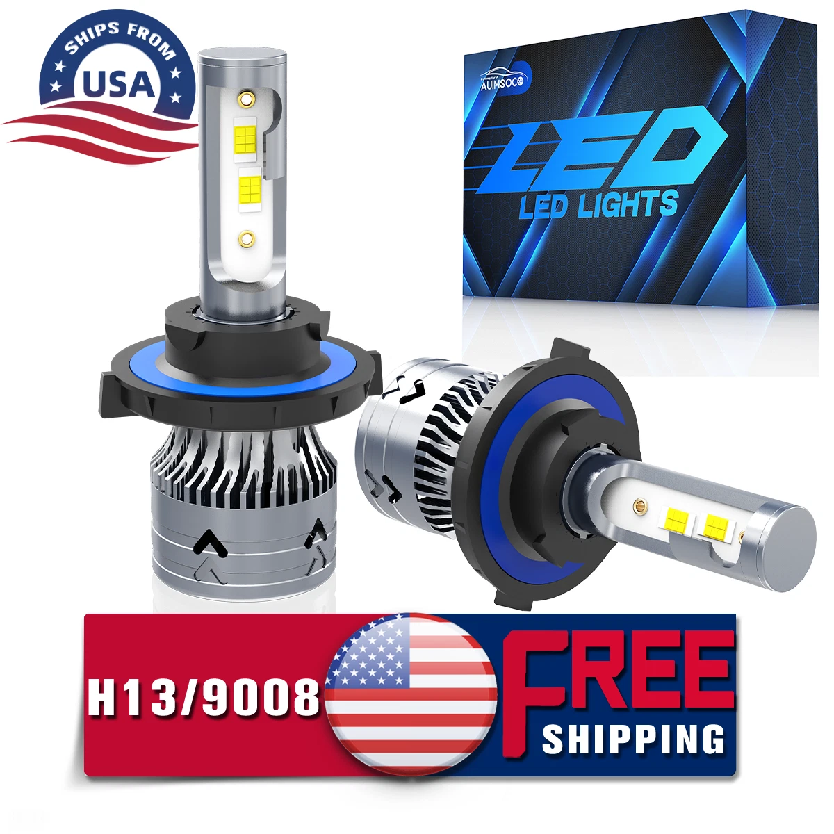 9For 2006-2008 Dodge Ram 1500 2500 3500 Combo LED Headlight Bulbs Kit 2pcs