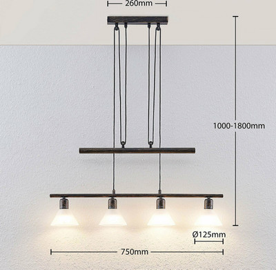 Lindby Höhenverstellbare Pendelleuchte Delira Pendelleuchte Lampe Licht 4-fl E14