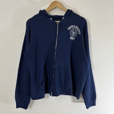 Vintage 70s 80s Artex United States Navy Zip Up Hoodie Sweatshirt Blank Military