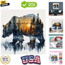 Forest Bear Diamond Art Kits for Adults,DIY 5D Diamond Painting Kits for Begi...