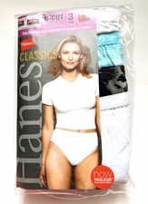Hanes Classics Women's Panties 4 Pair High Cut Cotton Underwear Size 6