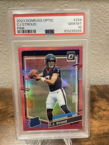2023 Panini Donruss Optic -Rated Rookie C.J. Stroud #244 Pink Prizm (RC) PSA 10