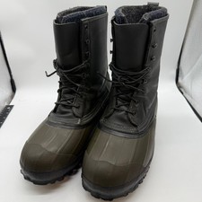 LaCrosse Mens 11 Made in USA Leather Rubber Insulated Pac Duck Boots Black Green