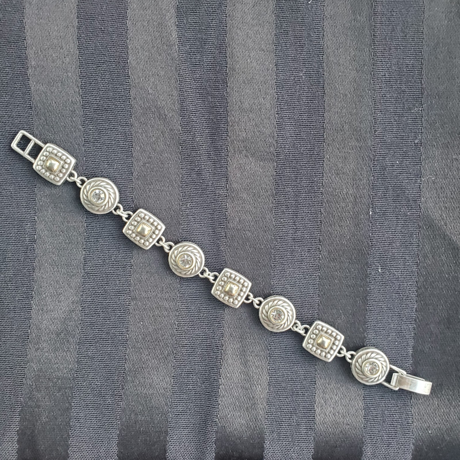 Brighton Silver Plated Crystal Bangle Bracelet 8 … - image 6