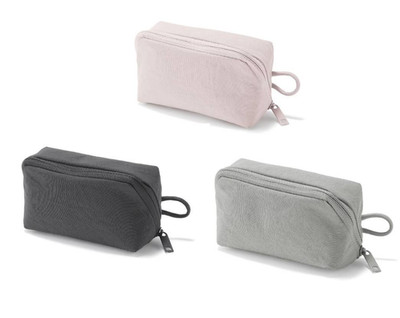 MUJI Wrinkled Nylon Wide Opening Pouch Small  4.3 x 2.4 x 1.4 (11x6x3.5cm) Japan