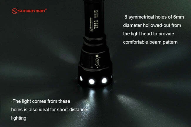 Linterna LED Sunwayman T25C 880 lúmenes 1 x 18650 / 2 x CR123 CREE XP-L2 U3 Foto 3 de 4