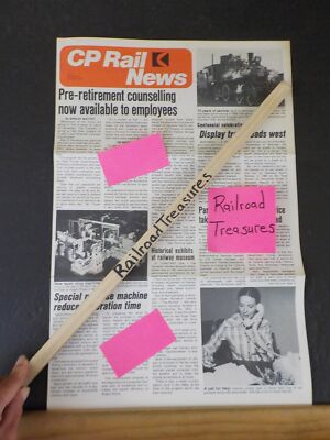 CP Rail News 1974 26. Juni Mitarbeiter Zeitungsaufsteller Zugköpfe Westen