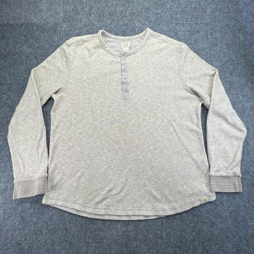 Chemise Henley tricotée homme XL beige marron chiné manches longues marque Lucky - Photo 1/10