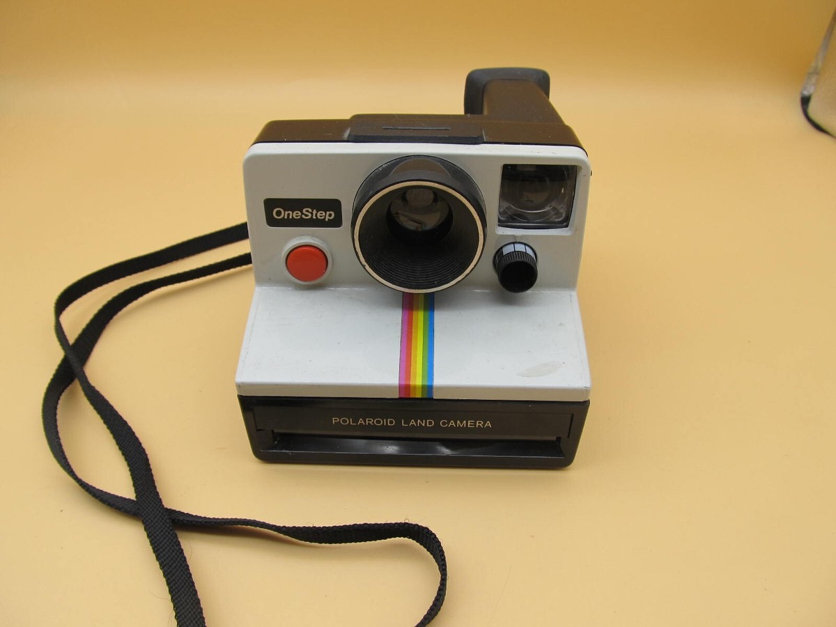 Polaroid SX-70 OneStep White Rainbow Stripe Land Camera Vintage