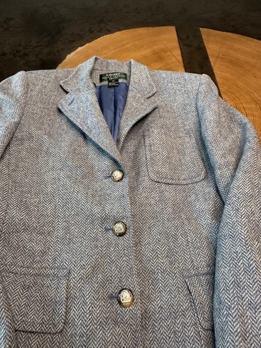VTG RALPH LAUREN LAMBS WOOL HERRINGBONE EQUESTRIAN ELBOW PATCH BLAZER WOMEN 6P - Picture 6 of 12