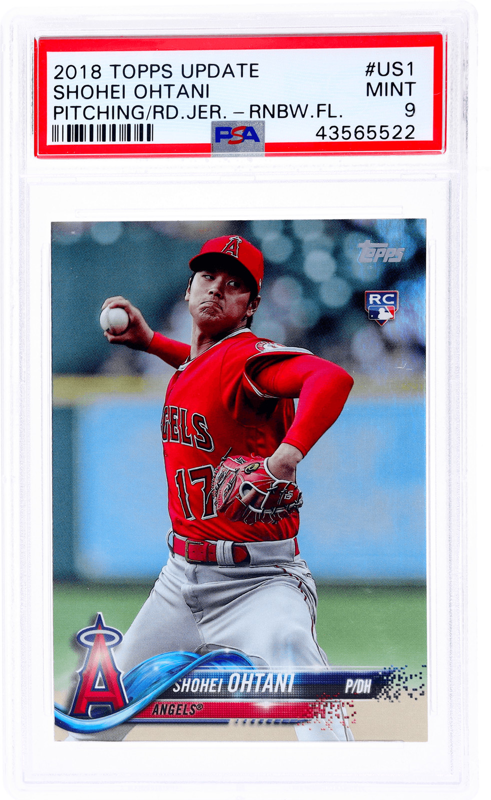 2018 Topps Update Shohei Ohtani Rainbow Foil #US1 PSA 9 Rookie RC