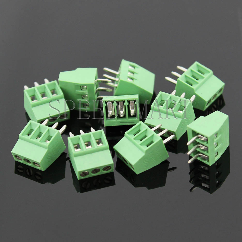 Green PCB Terminal Block Connectors - 5.08mm, 3.81mm, Or 2.54mm Pitch, 2-Pin & 3-Pin Options