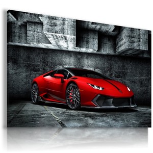LAMBORGHINI HURACAN RED Super Sports Cars Wall Art Canvas  