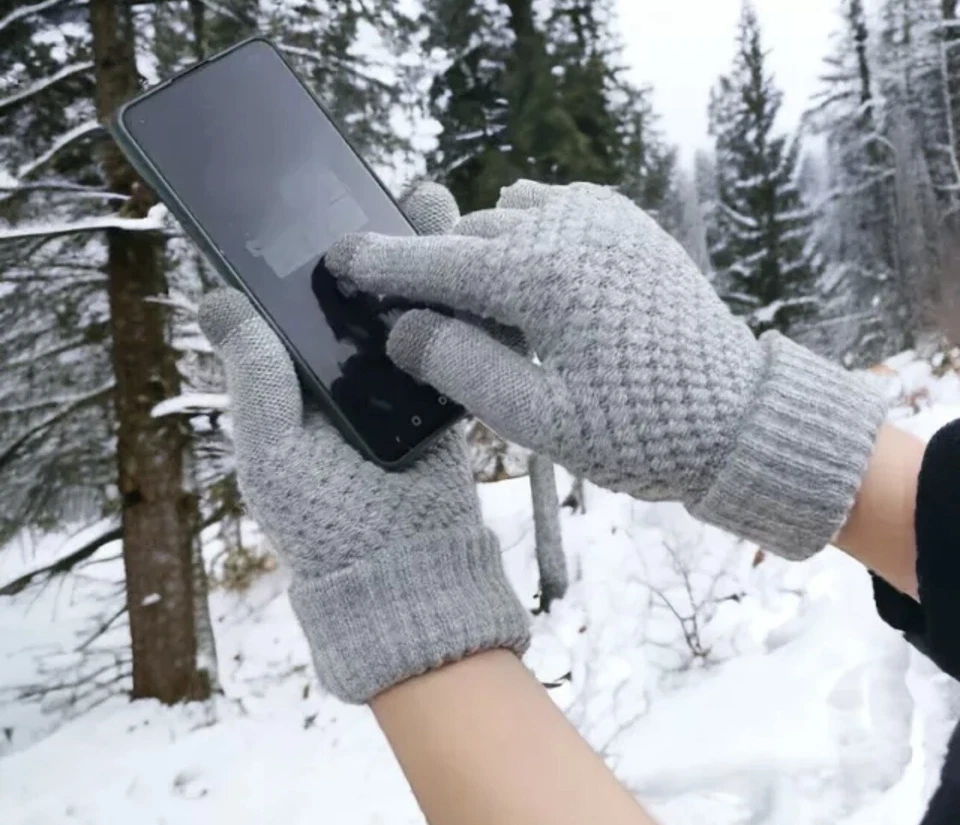 Handschuhe Touchscreen Winterhandschuh Handy Smartphone Damen Herren Strick warm - Bild 2 von 3