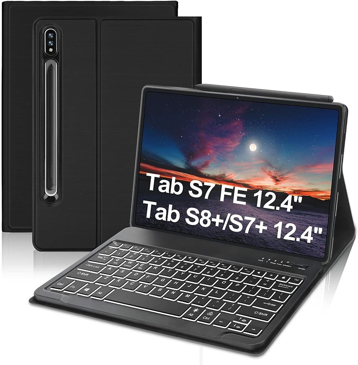 Keyboard Case for Samsung Galaxy Tab S8 Plus /S7 Plus /S7 FE