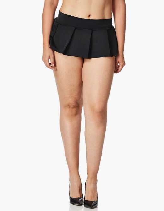 School Girl Mini Pleated Skirt - Black - Cat - Costume - Adult