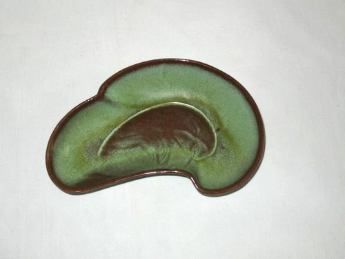 VTG MCM FRANKOMA POTTERY PRAIRIE GREEN DICKASON GOODMAN ADV BOOMERANG BOWL DISH