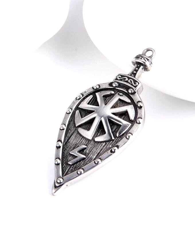 Viking Amulett  Schild Anhänger Retro Kolovrat Slawisch Celtic Sonnenrad - Bild 2 von 4