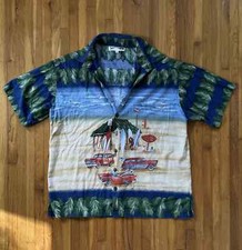 VINTAGE 80s/90s KoKo Island Hawaiian Button Down Shirt Size XL Made In USA