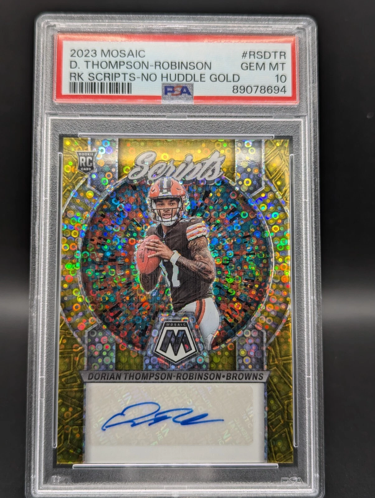 Dorian Thompson-Robinson Panini Mosaic Rookie Scripts #RSDTR No Huddle Gold