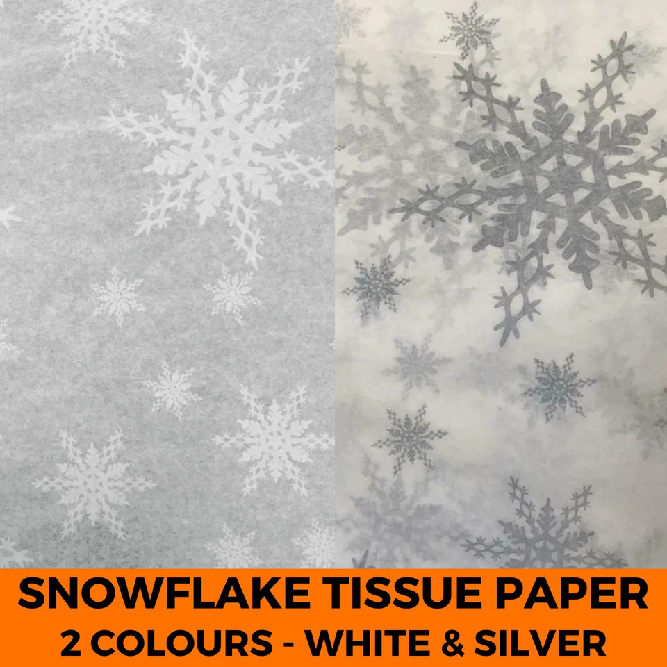 Printed Snowflake Tissue Paper Xmas - Gift Wrapping Christmas Pattern Acid Free