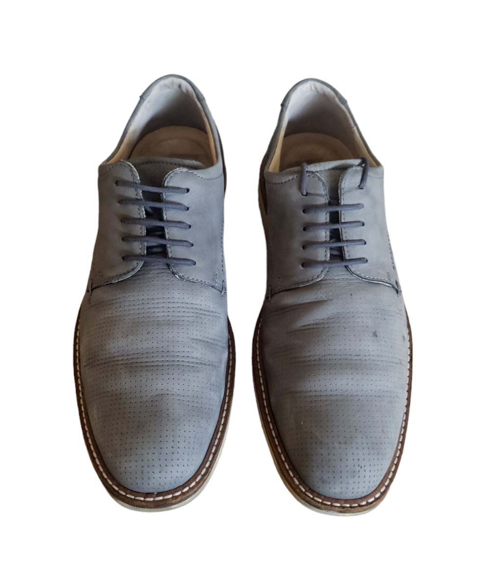 SAOLA Scarpe Oxford Ecco cravatta grigia in pelle Biarritz uomo USA 10 5 EUR taglia 43