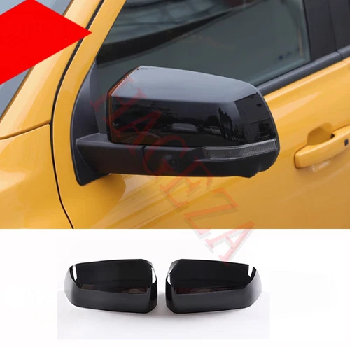 Car Side Rearview Mirror Caps Cover for Ford Ranger 2023-2024 Gloss Black ABS