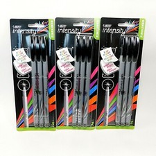 3x BIC Intensity Medium Fineliner 1.0 mm Marker Pen Black 3 Pack 9 in Total 