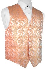 MEN'S TANGERINE PAISLEY FORMAL DRESS TUXEDO VEST. WEDDING, PROM