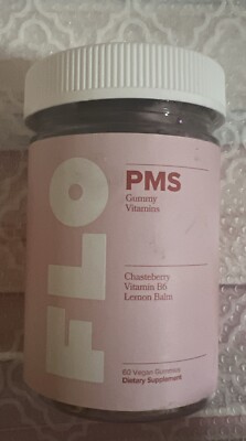 FLO PMS Vitamins CHASTEBERRY Vitamin B6 LEMON BALM 60 Vegan Gummies 5/25