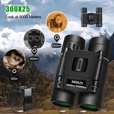 300x25 HD Powerful Binoculars 5000M Long Range Folding Mini Camping Telescope