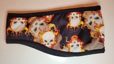 NWT Schampa Fleece-Lined Headband Poly/Spandex Blend Inferno Skull FLHBD002-73