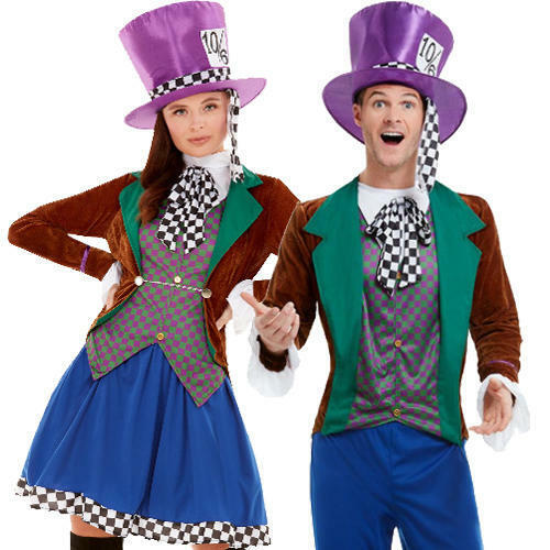 Alice In Wonderland Mad Hatter Mens Adult Fancy Dress Halloween