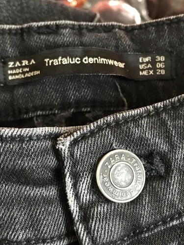 Zara Jeans Noir Femme Denim Destroy Skinny Slim Occasion Bonne Qualité officiel Taille 38