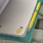 6” x 8” FUZZY - FUR - PINEAPPLE NOTEBOOK Writing JOURNAL * NEW! With Pen L@@K — photo 8