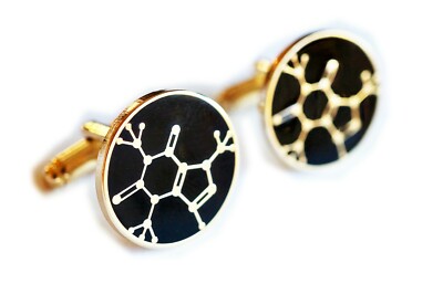 Caffeine Caffiene Molecule Chemistry Wedding Suit Work Cufflink Cuff Links Set